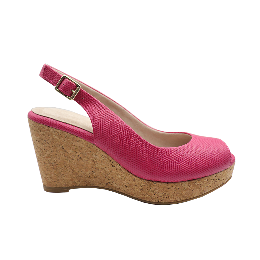Rose red minimalistic Ankle Strap espadrille wedges