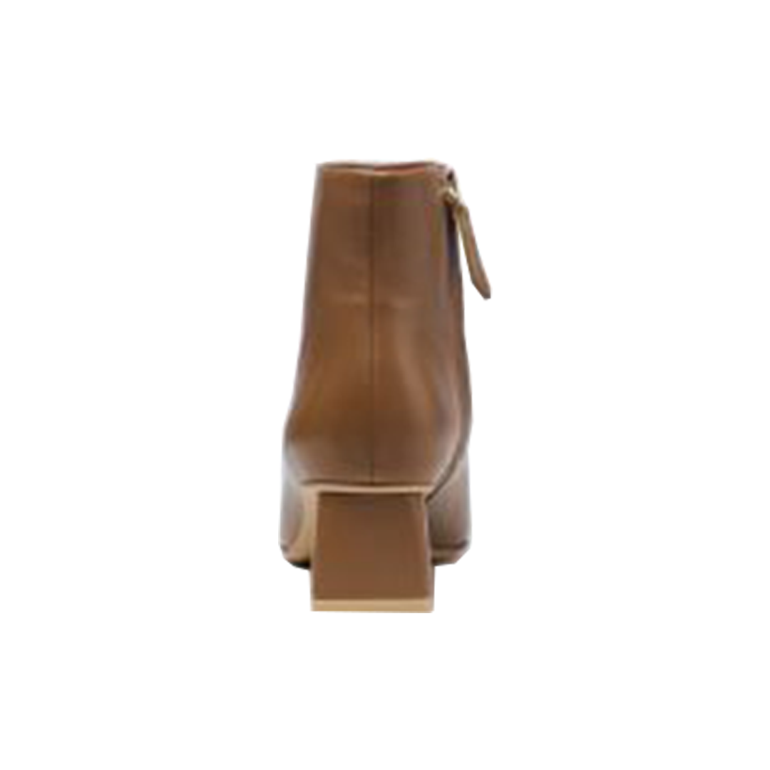 Women's brown pointed sheepskin ankle boots