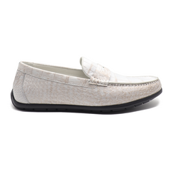 Men's White Casual Classic Penny Loafer Moccasin