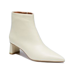 Women's White pointed sheepskin ankle boots