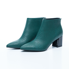 Forest Crocodile Block Heels Ankle Boots - VHNY 