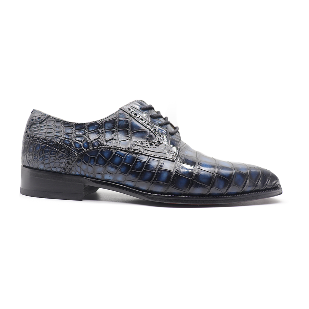 blue Alligator Monk Strap Oxford |  Alligator OXFORDS