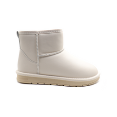 Women's White Snow & Winter Boots | Imitation Cashmere And Leather Snow Boots