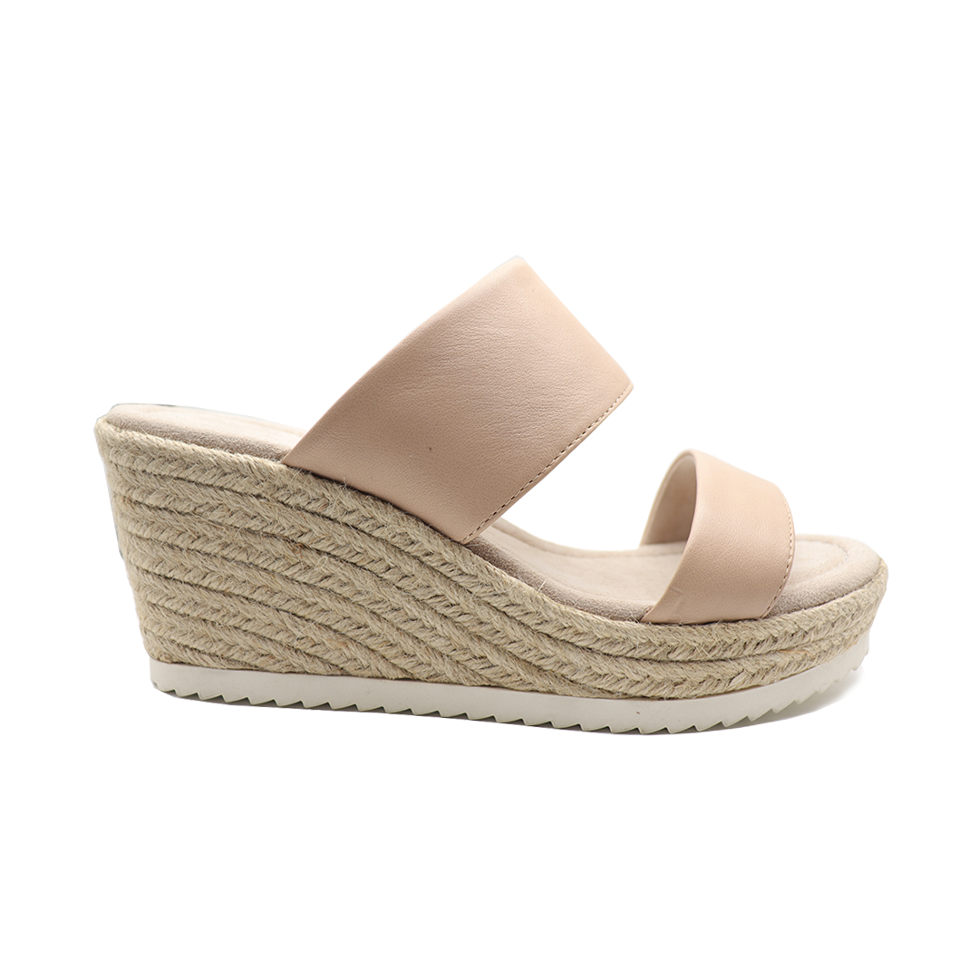 Simplicity band nude espadrille wedges