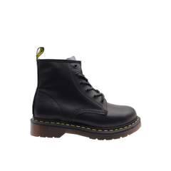 Black Verna Durable Cowhide Leather Goodyear Welt Lace Up Boots