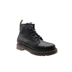 Black Verna Durable Cowhide Leather Goodyear Welt Lace Up Boots