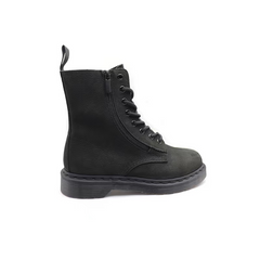 Black Double Zipper Boot for Women | First Frosted Lychee