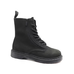 Black Double Zipper Boot for Women | First Frosted Lychee