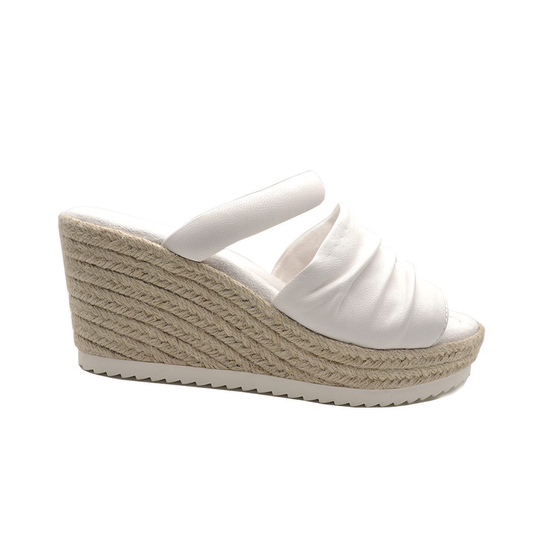 white band Pigskin Leather espadrille wedges