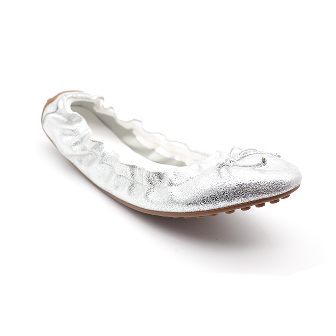 silver Ornament Flat Commuter Shoes for Women