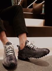 Black Crocodile Sneakers | Casual Men's Shoes