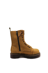 coffee Thick bottom Middle zipper ankle boots First floor crazy horse