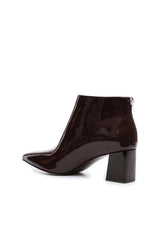 Block Heels Ankle Boots Nutella Patent - VHNY 