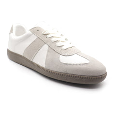 Women's White and Grey Cowhide Leather Casual Shoes for Everyday Wear