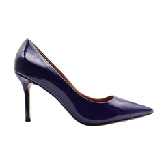 Purple Genuine Patent Leather Pointy Heels for Women