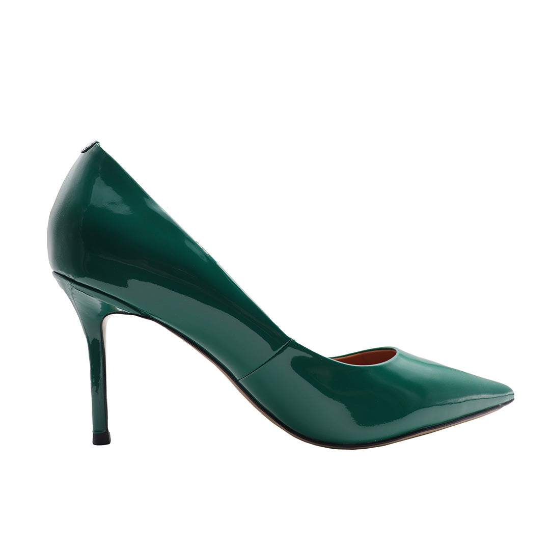 Green Genuine Patent Leather Pointy Heels 
