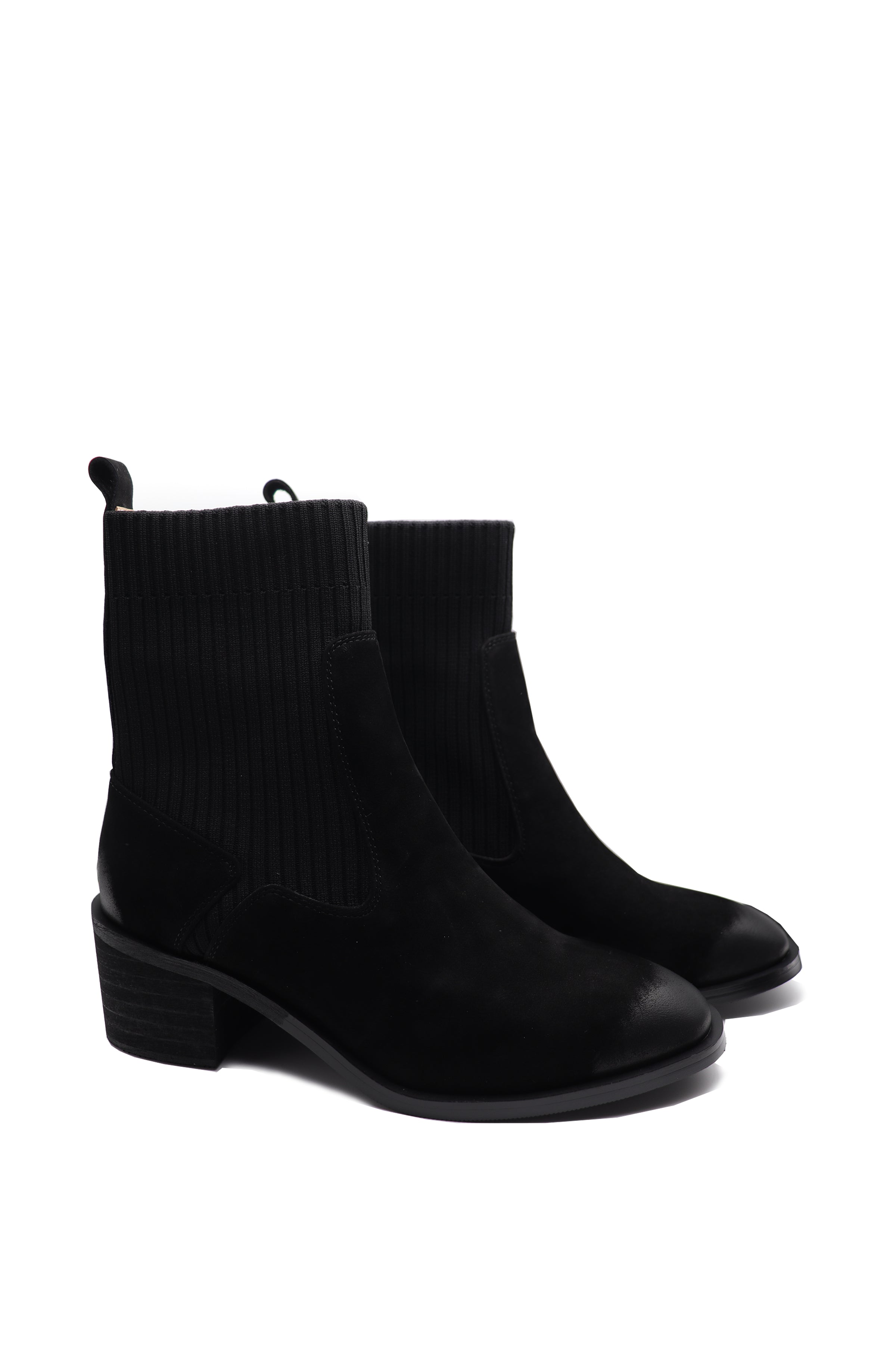black Cowhide Boots | Water dyed frosted Boots