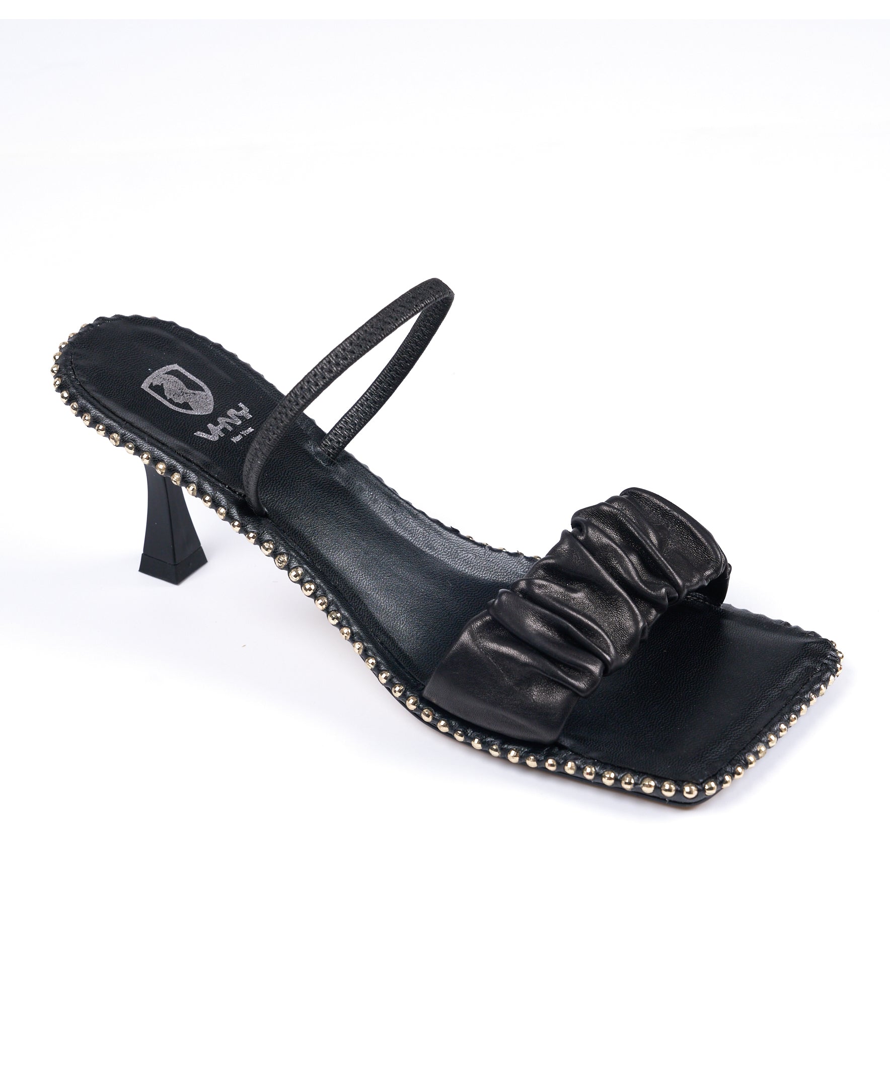 black square toe block heels