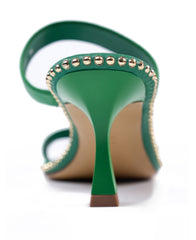 green kitten heels