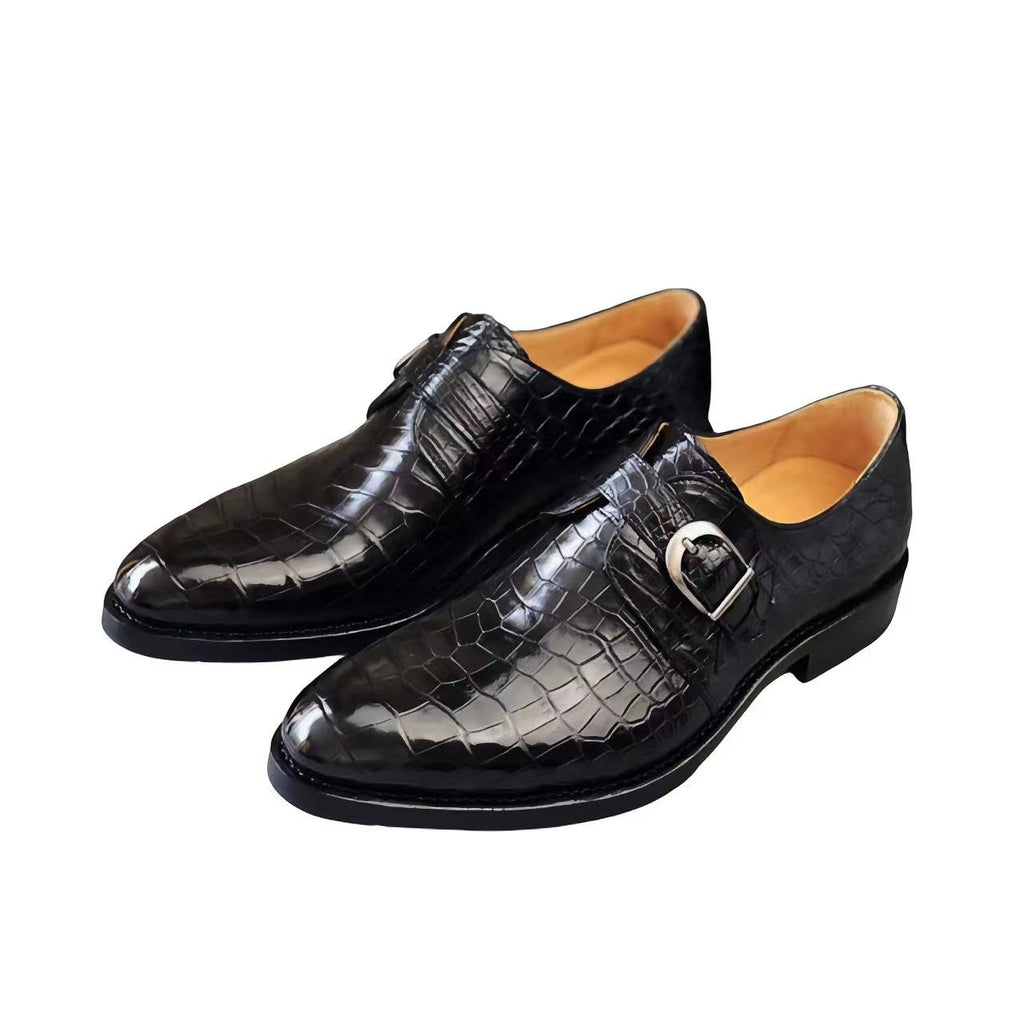 Mens Genuine alligator Leather Luxury Black Alligator slip Loafer