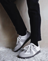 Men's White and Grey Cowhide Leather Casual Shoes for Any Outfit