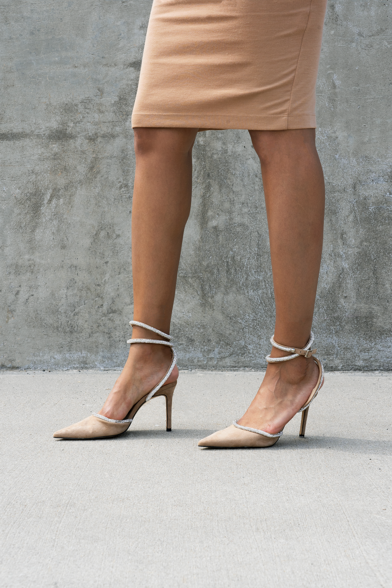 taupe pointed heels