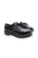 Women's Black British Style Double Cowhide Leather Single Shoes for Any Outfit