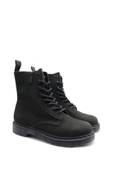 Black Double Zipper Boot for Women | First Frosted Lychee