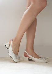 white genuine patent leather Square Toe Mary Jane Shoes