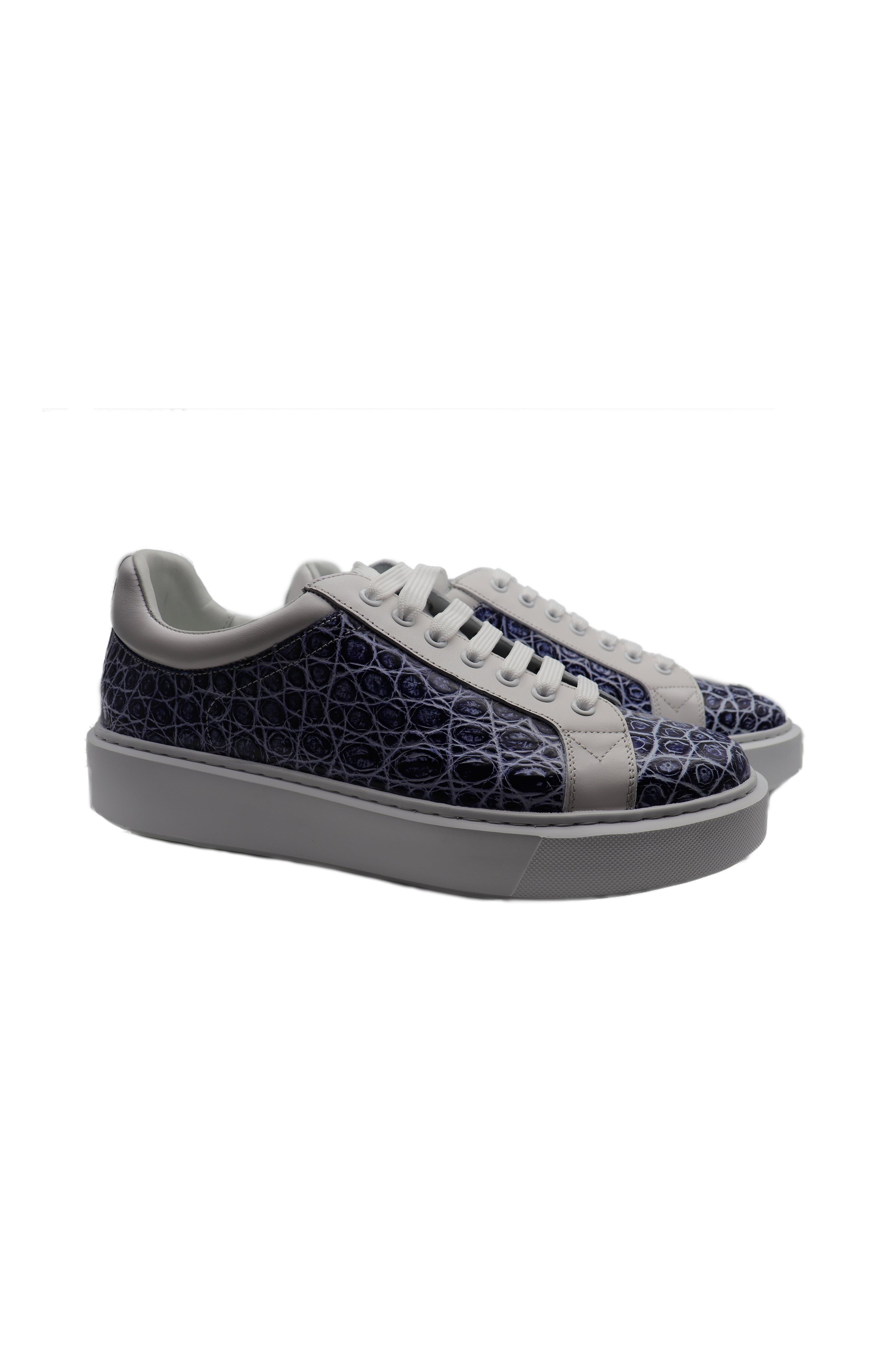 blue Crocodile leather sneakers