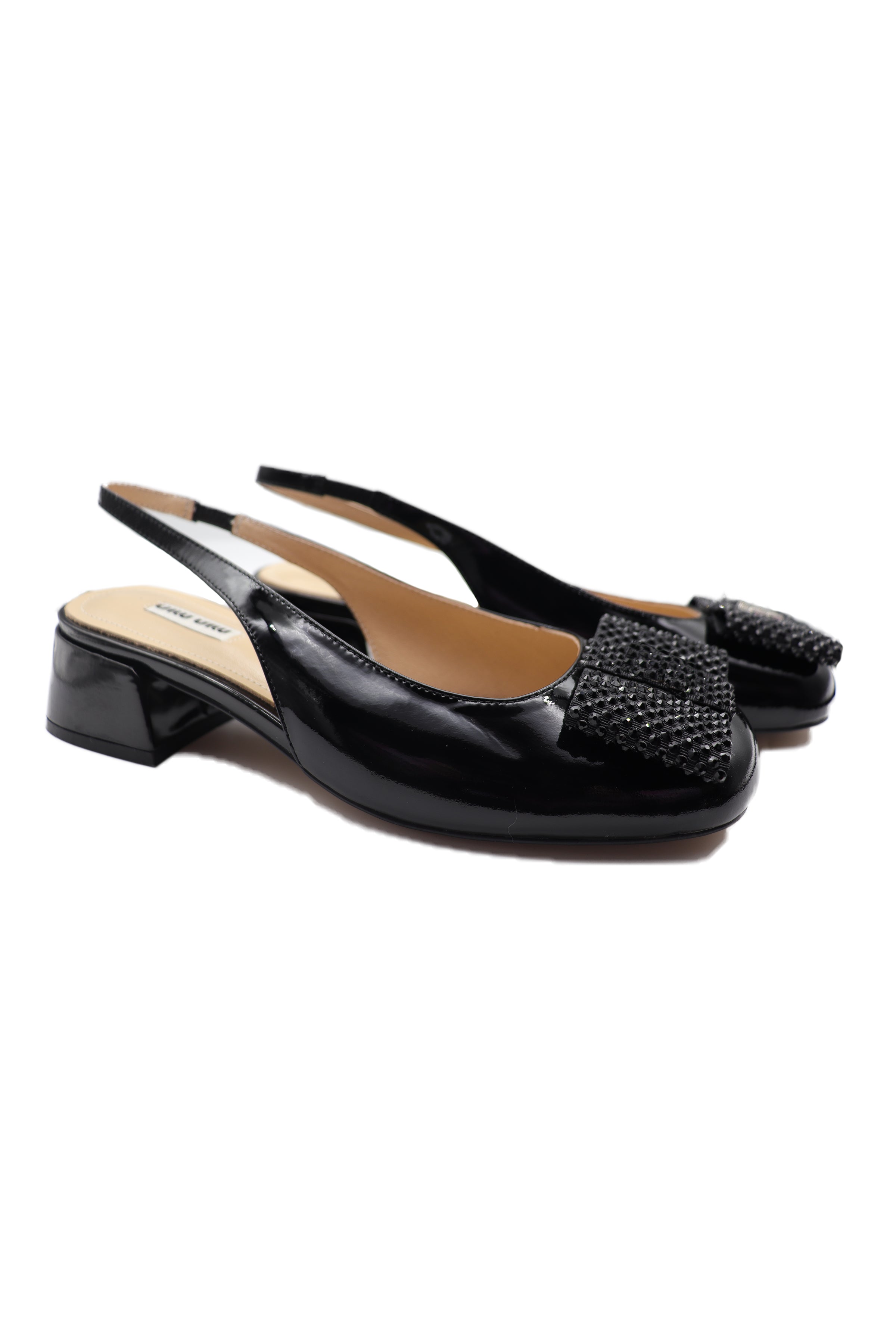 Black genuine patent leather Square Toe Mary Jane Shoes