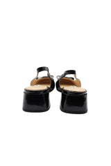 Black genuine patent leather Square Toe Mary Jane Shoes
