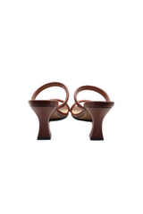 Brown band square head Heels
