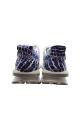Polishing Blue Crocodile Sneaker | Leather Casual Men's Shoes