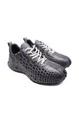 Black Crocodile Sneakers | Casual Men's Shoes