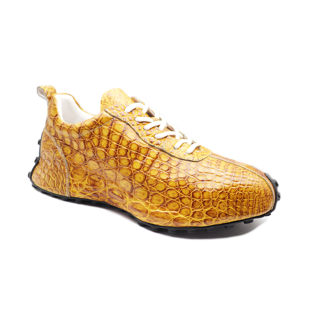 Yellow crocodile Leather Sneakers