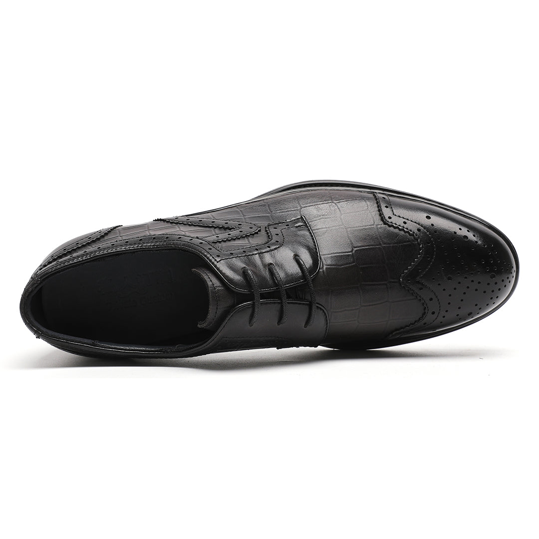 Black Cowhide Shoes For Mens