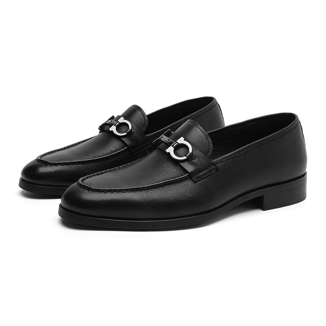 Men's Black Cowhide Leather Classic Bit Loafer